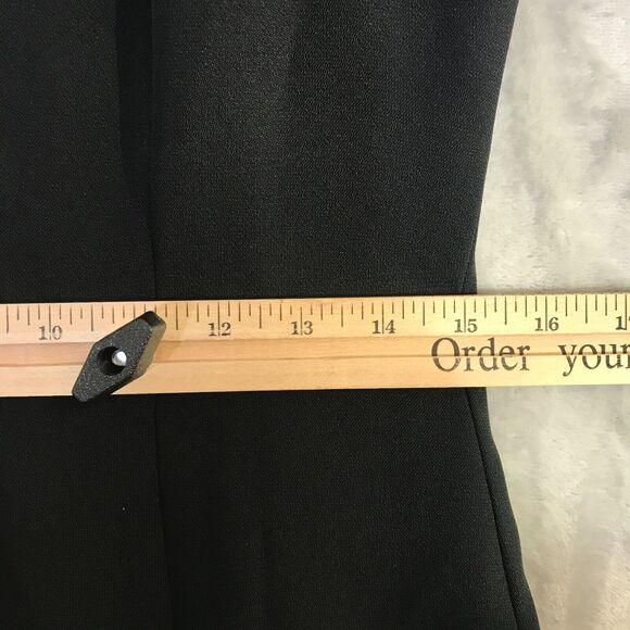 Hugo Buscati Collection Dress Womens 8 Black Sheath Vintage Front Slit V Neck - Picture 10 of 12